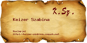 Keizer Szabina névjegykártya